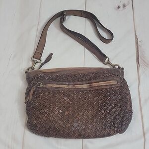 Langellotti Purse Brown Leather Bag from Italy Cross Body or Shoulder Bag